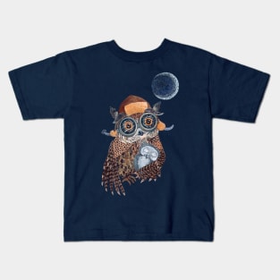 Owl mother with owlet Kids T-Shirt